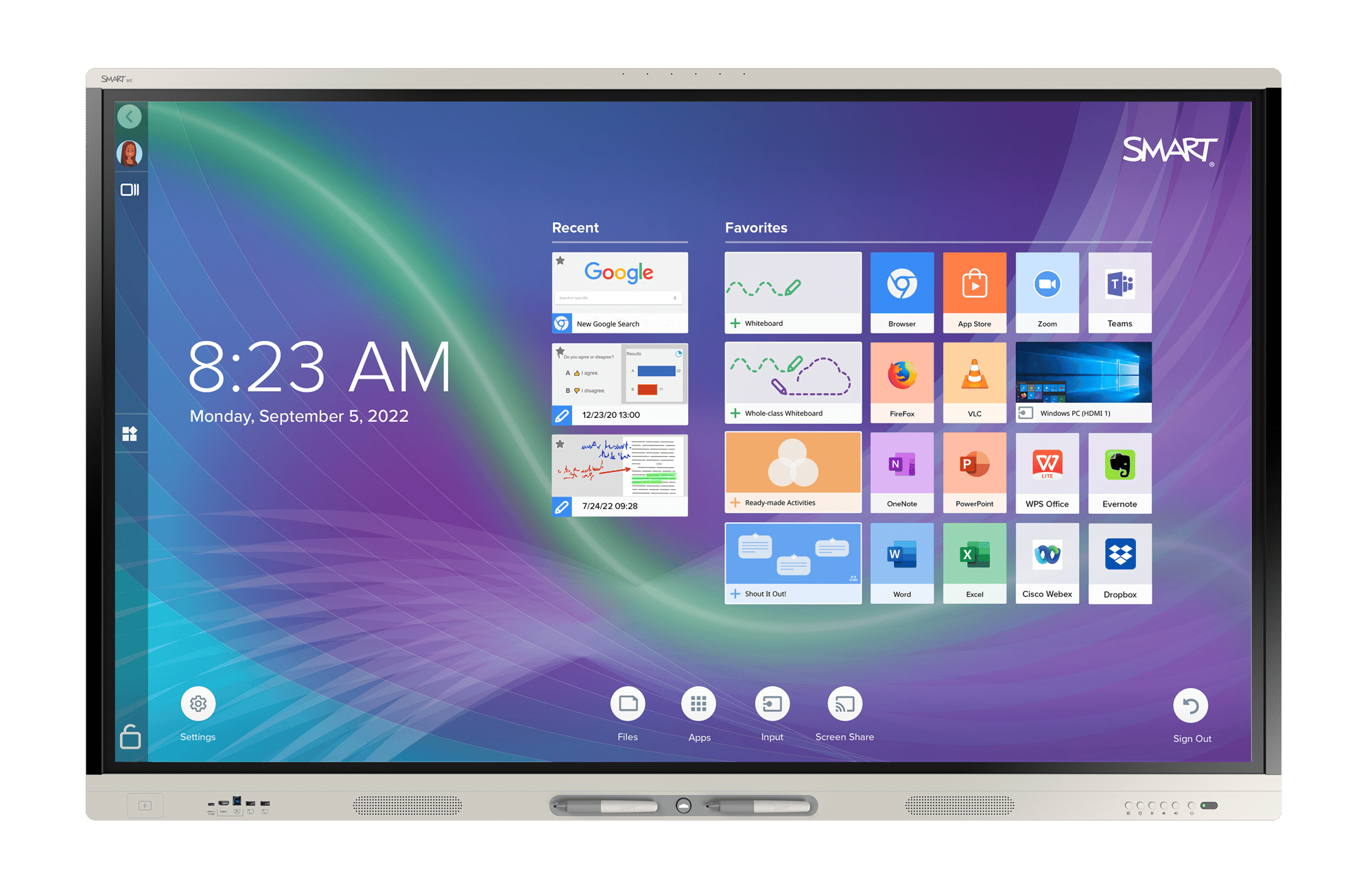 MX-V4- ED - iQ - default home screen - FRONT